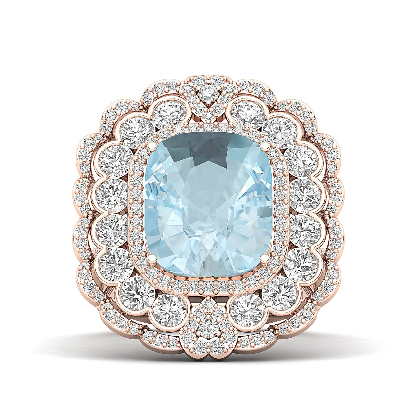 Heritage Legacy Cluster Aquamarine Ring