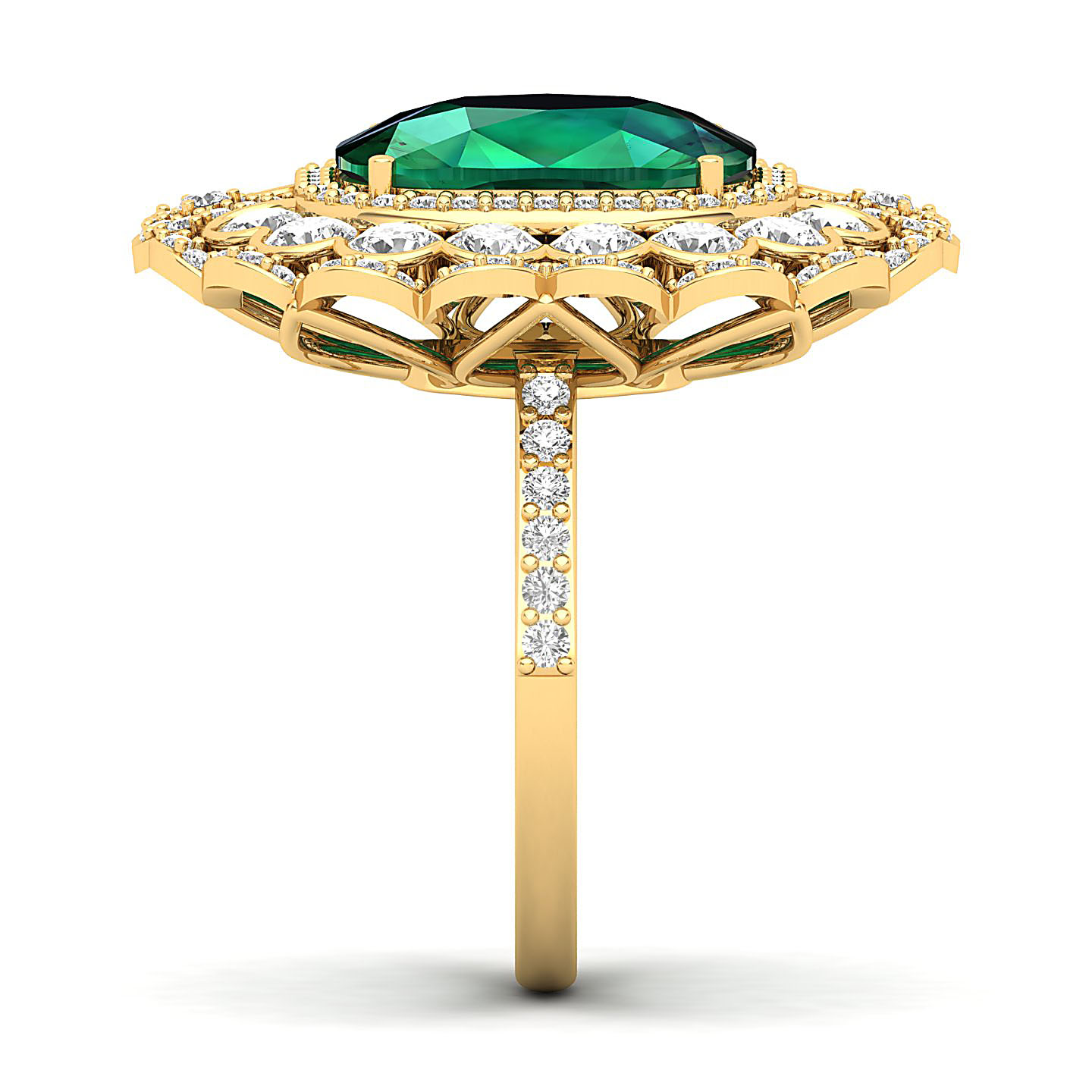 Heritage Legacy Cluster Emerald Ring