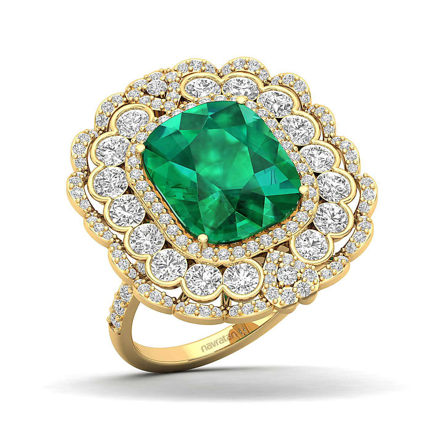 Heritage Legacy Cluster Emerald Ring