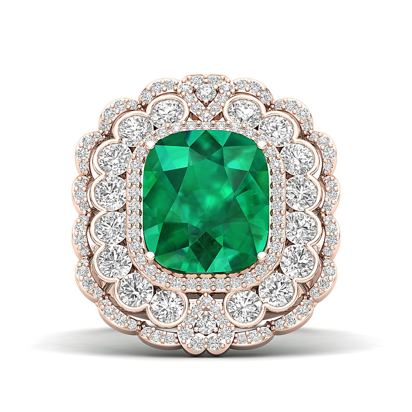 Heritage Legacy Cluster Emerald Ring