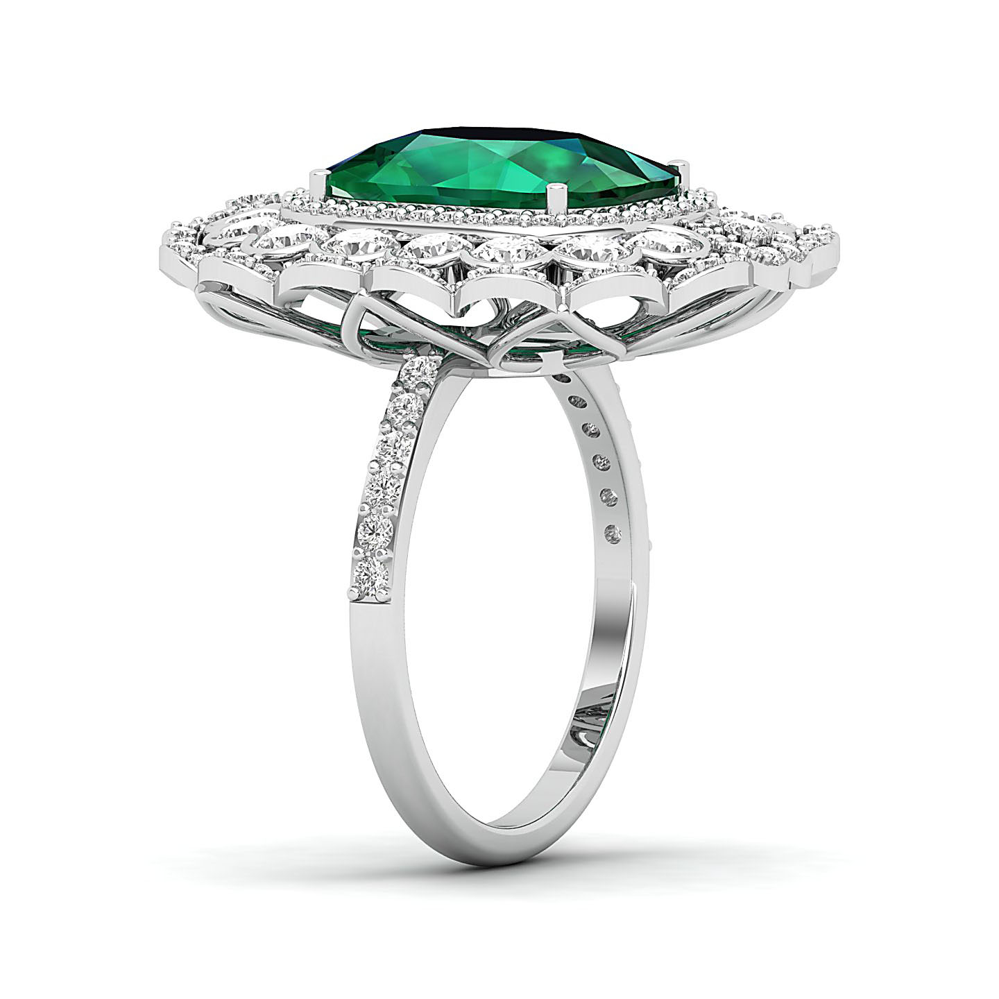 Heritage Legacy Cluster Emerald Ring