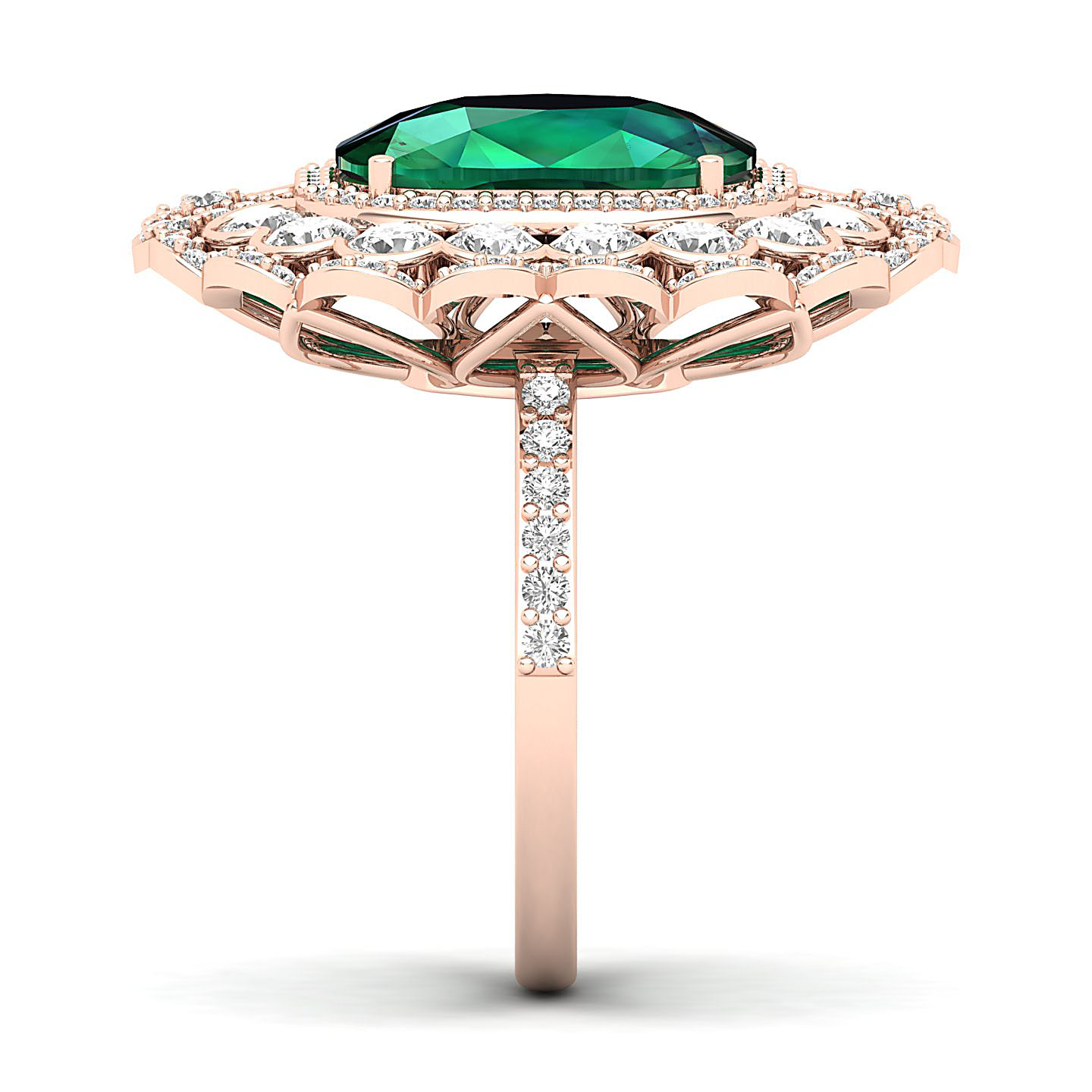 Heritage Legacy Cluster Emerald Ring