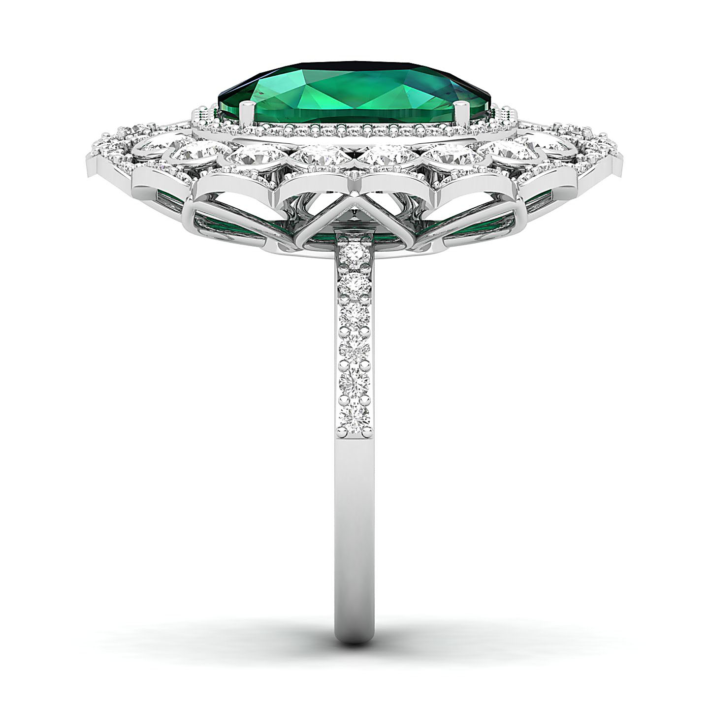 Heritage Legacy Cluster Emerald Ring