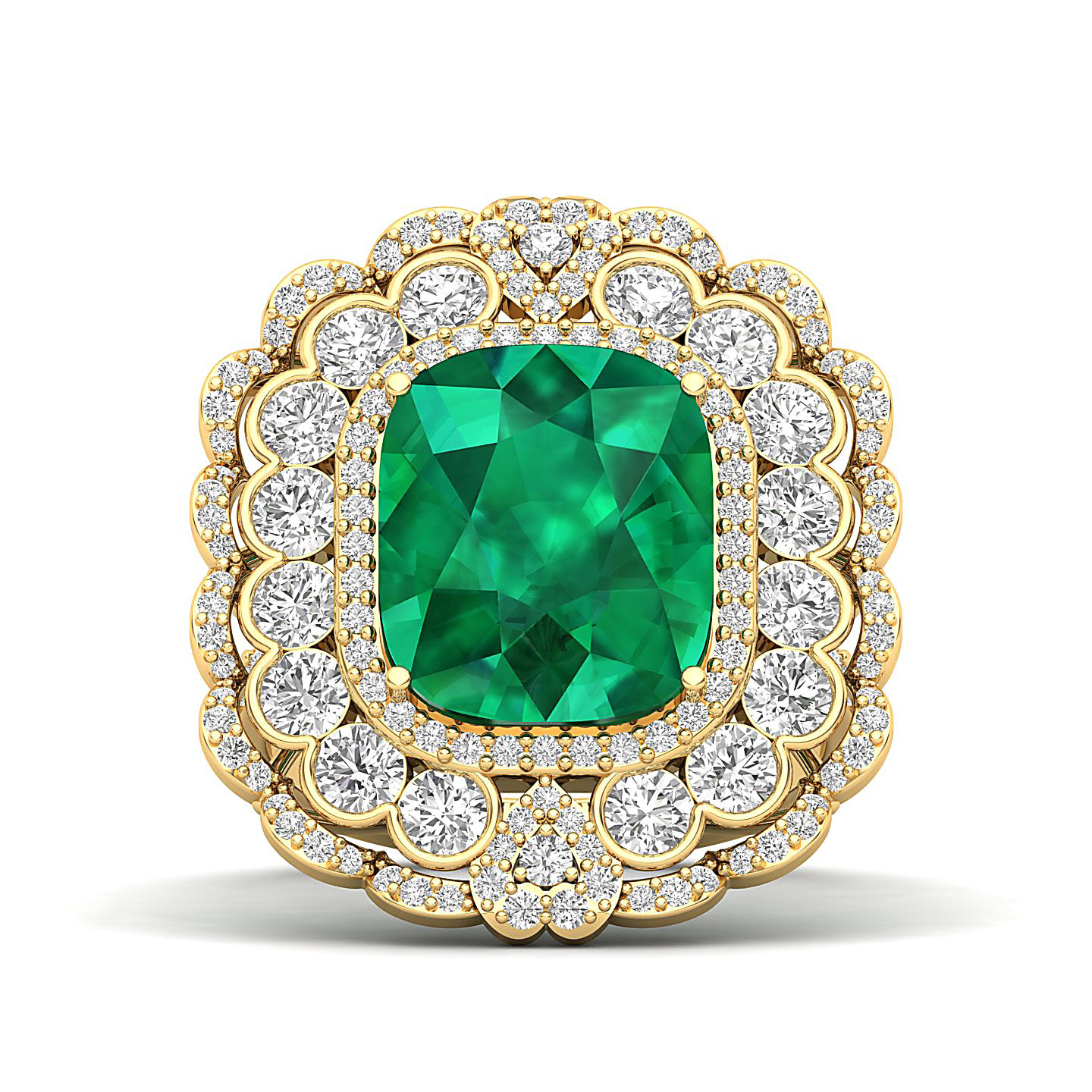 Heritage Legacy Cluster Emerald Ring
