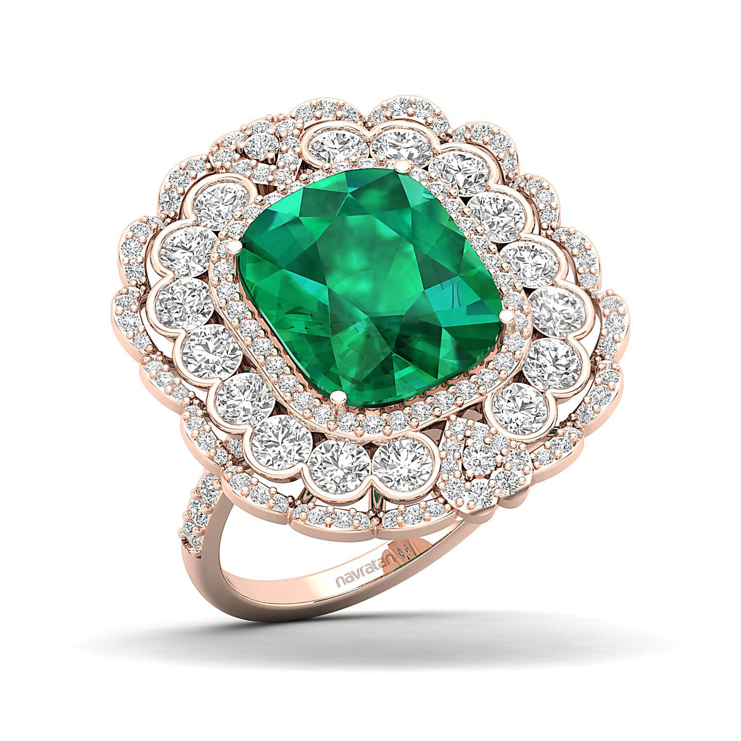 Heritage Legacy Cluster Emerald Ring
