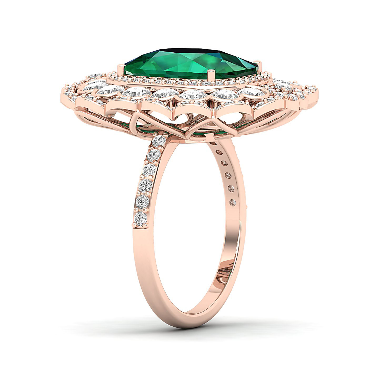 Heritage Legacy Cluster Emerald Ring