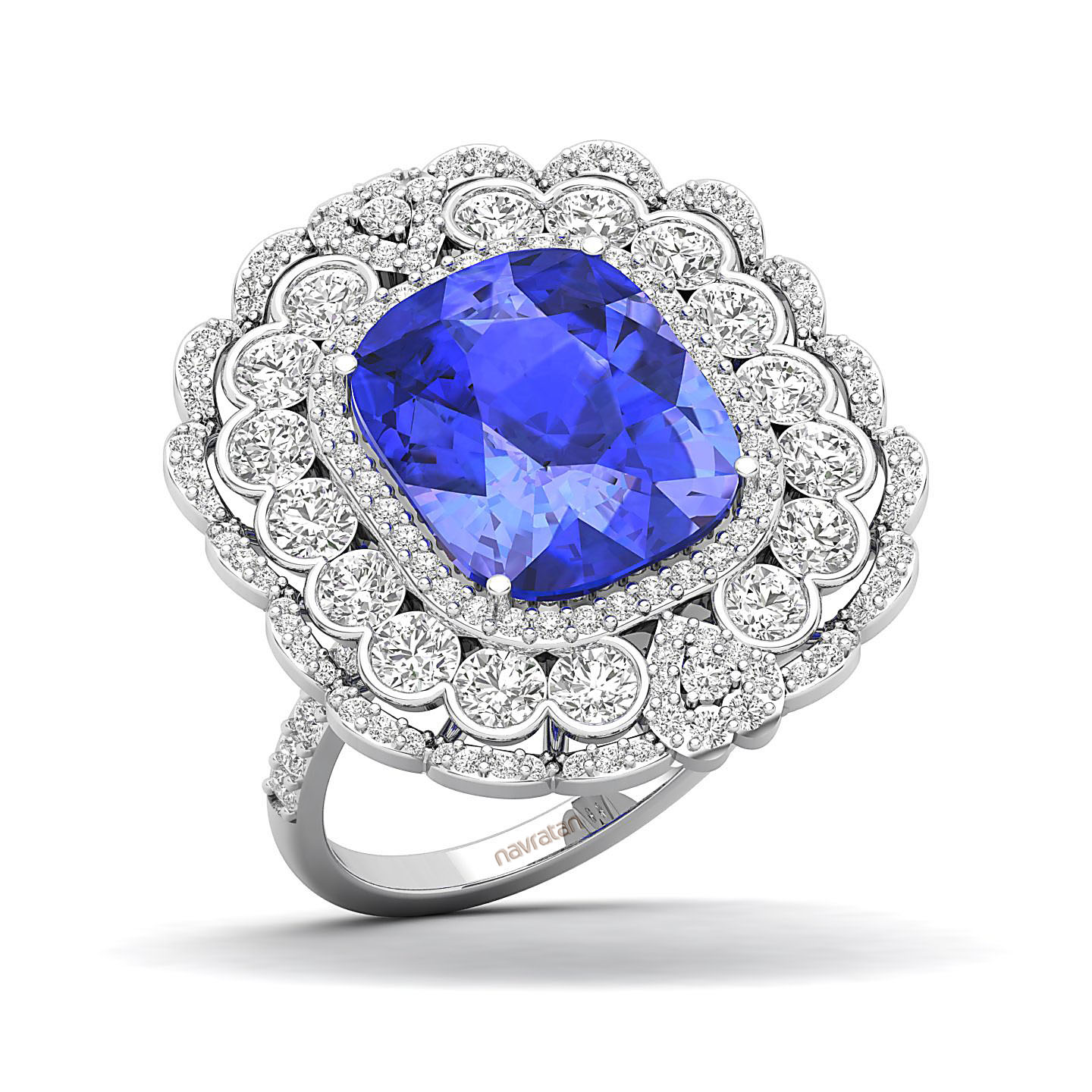 Heritage Legacy Cluster Tanzanite ring