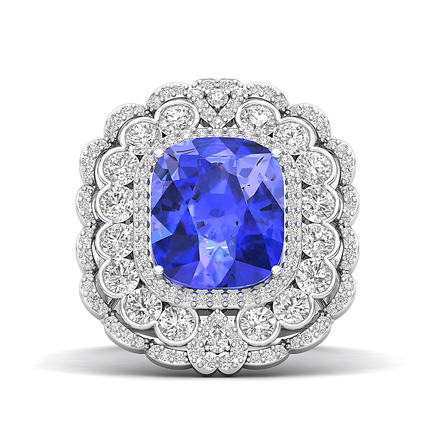 Heritage Legacy Cluster Tanzanite ring