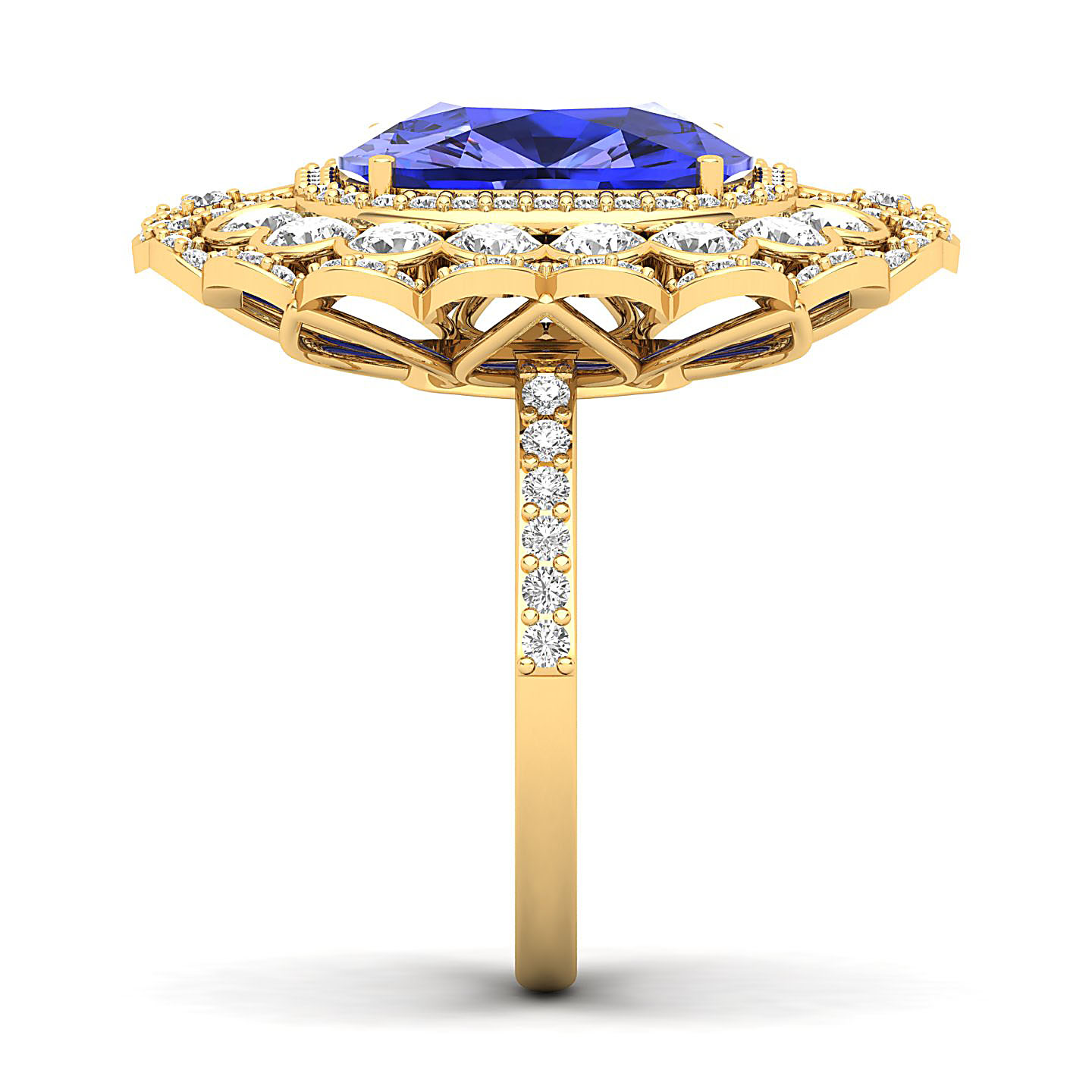 Heritage Legacy Cluster Tanzanite ring