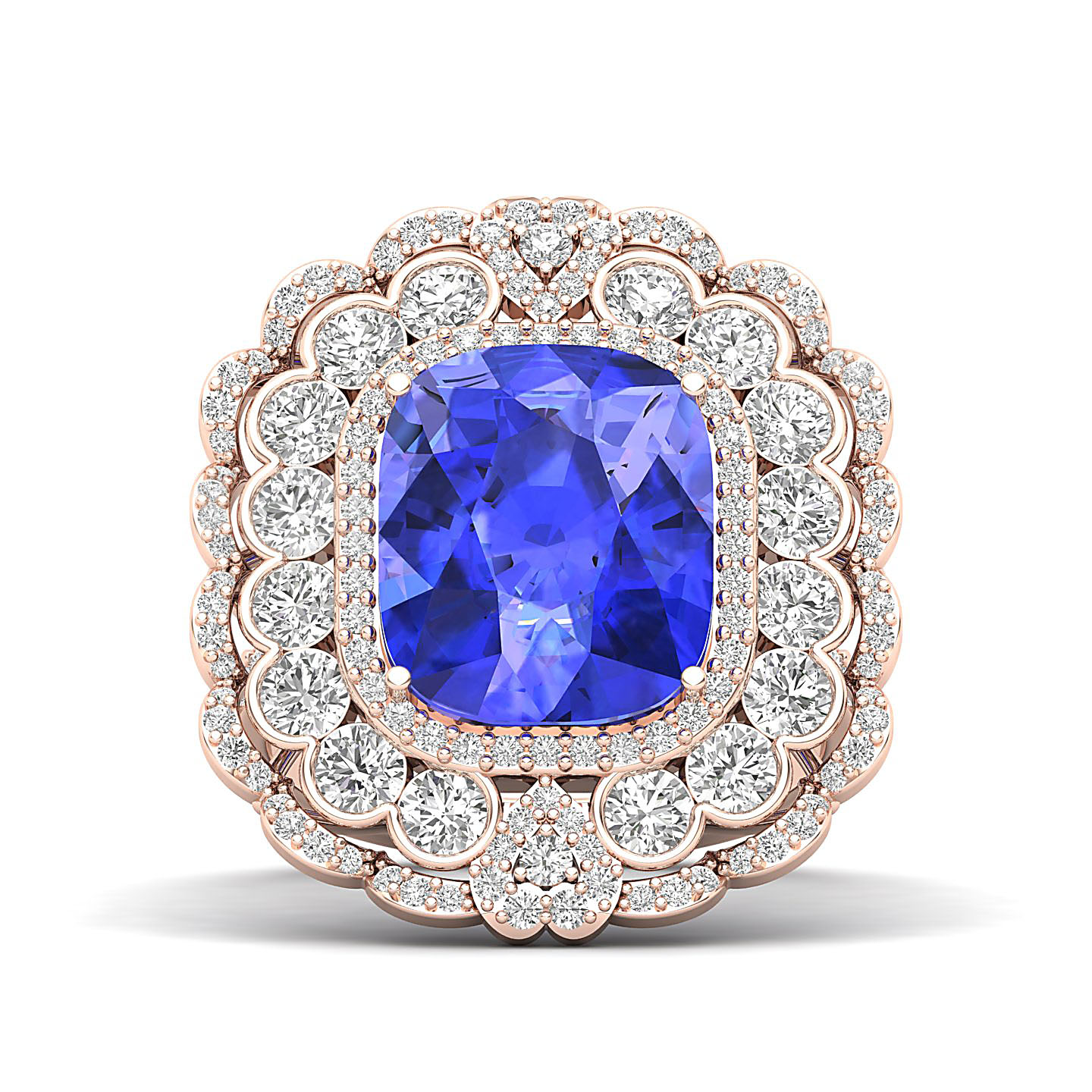 Heritage Legacy Cluster Tanzanite ring