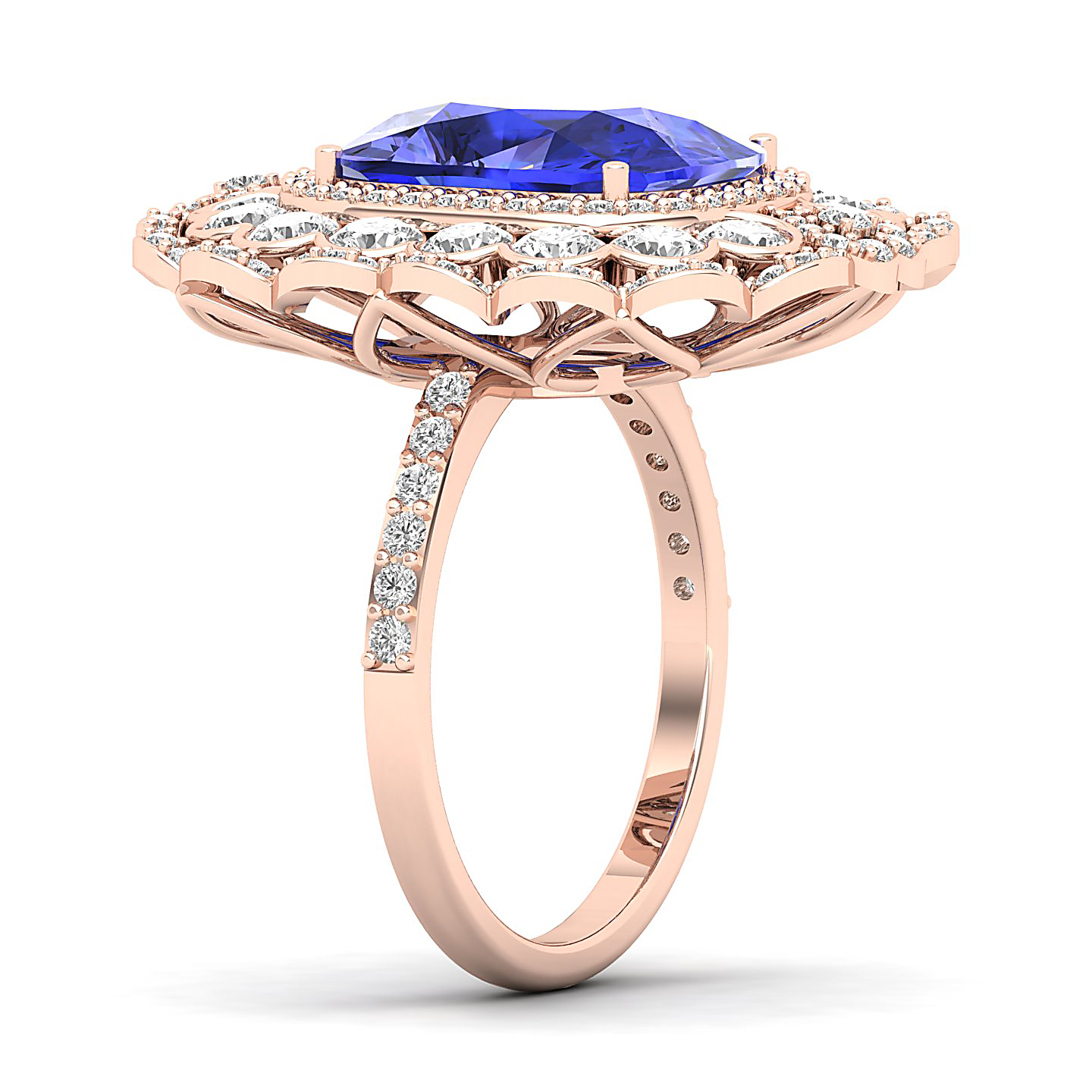 Heritage Legacy Cluster Tanzanite ring