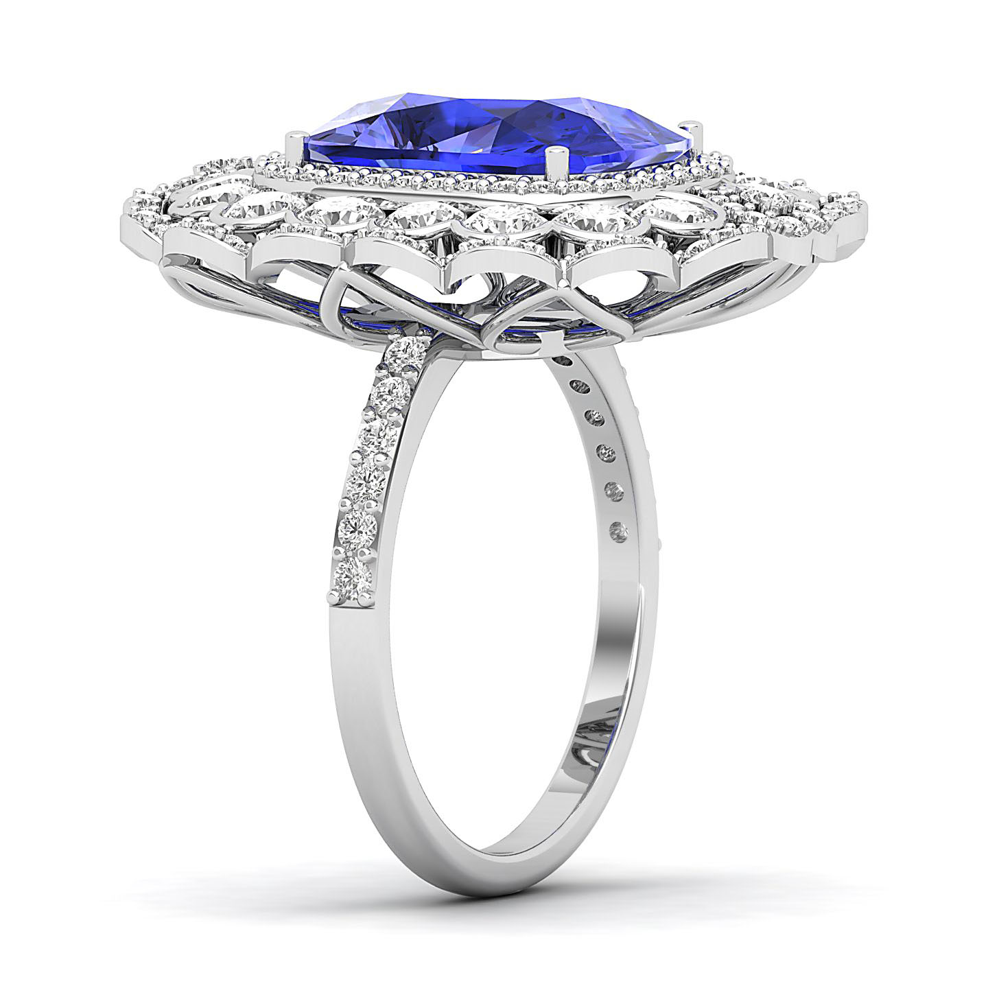 Heritage Legacy Cluster Tanzanite ring