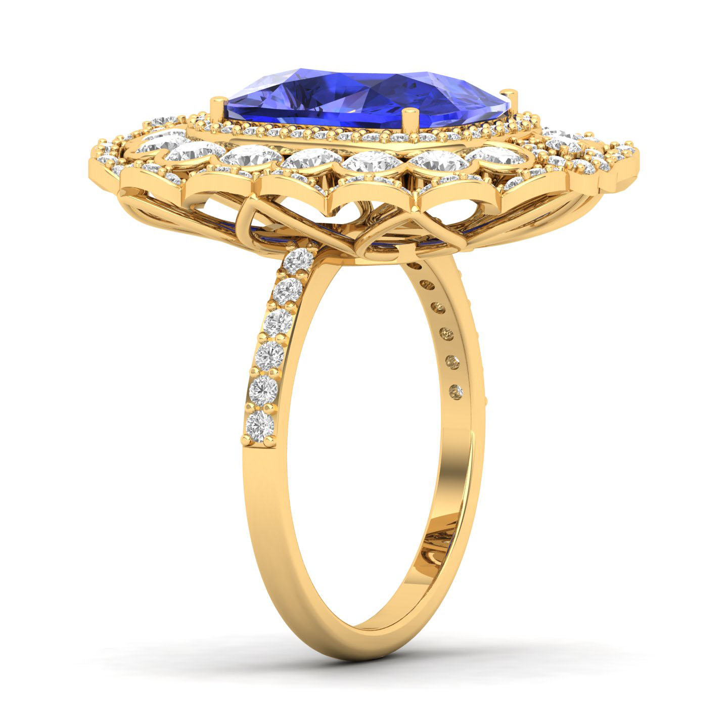 Heritage Legacy Cluster Tanzanite ring