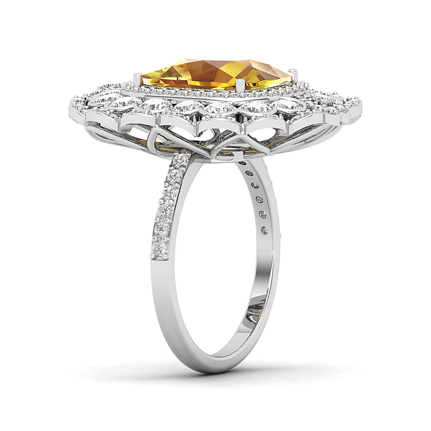 Heritage Legacy Cluster Yellow Sapphire Ring