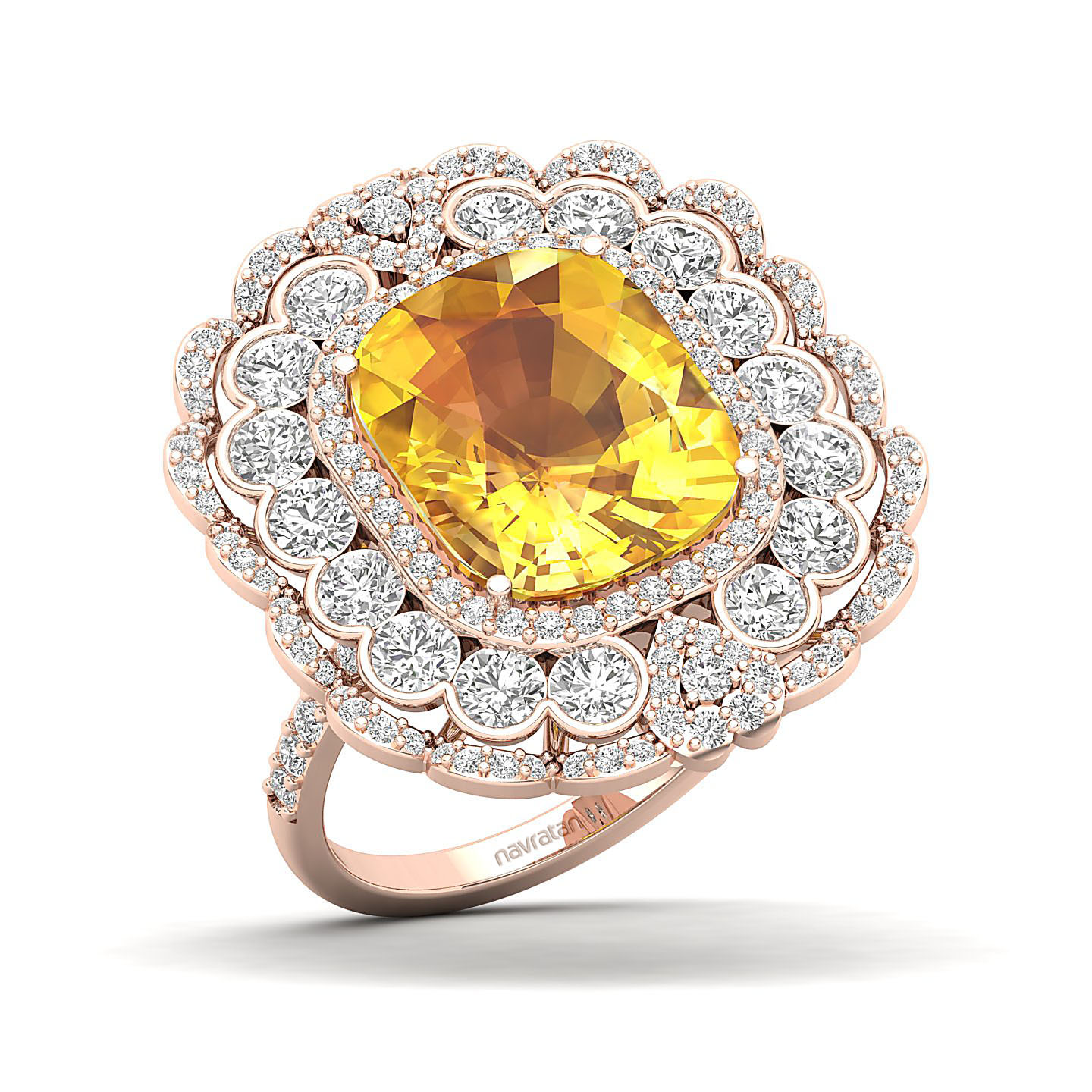Heritage Legacy Cluster Yellow Sapphire Ring