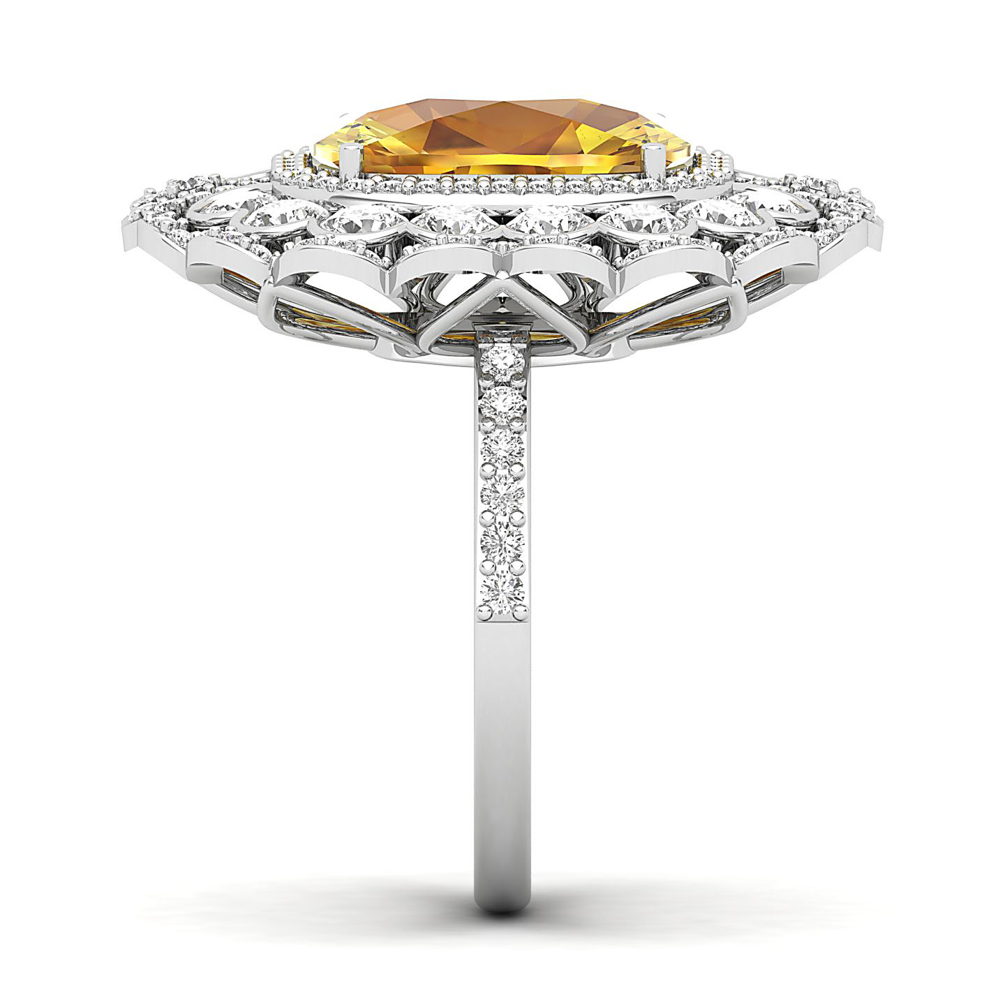 Heritage Legacy Cluster Yellow Sapphire Ring