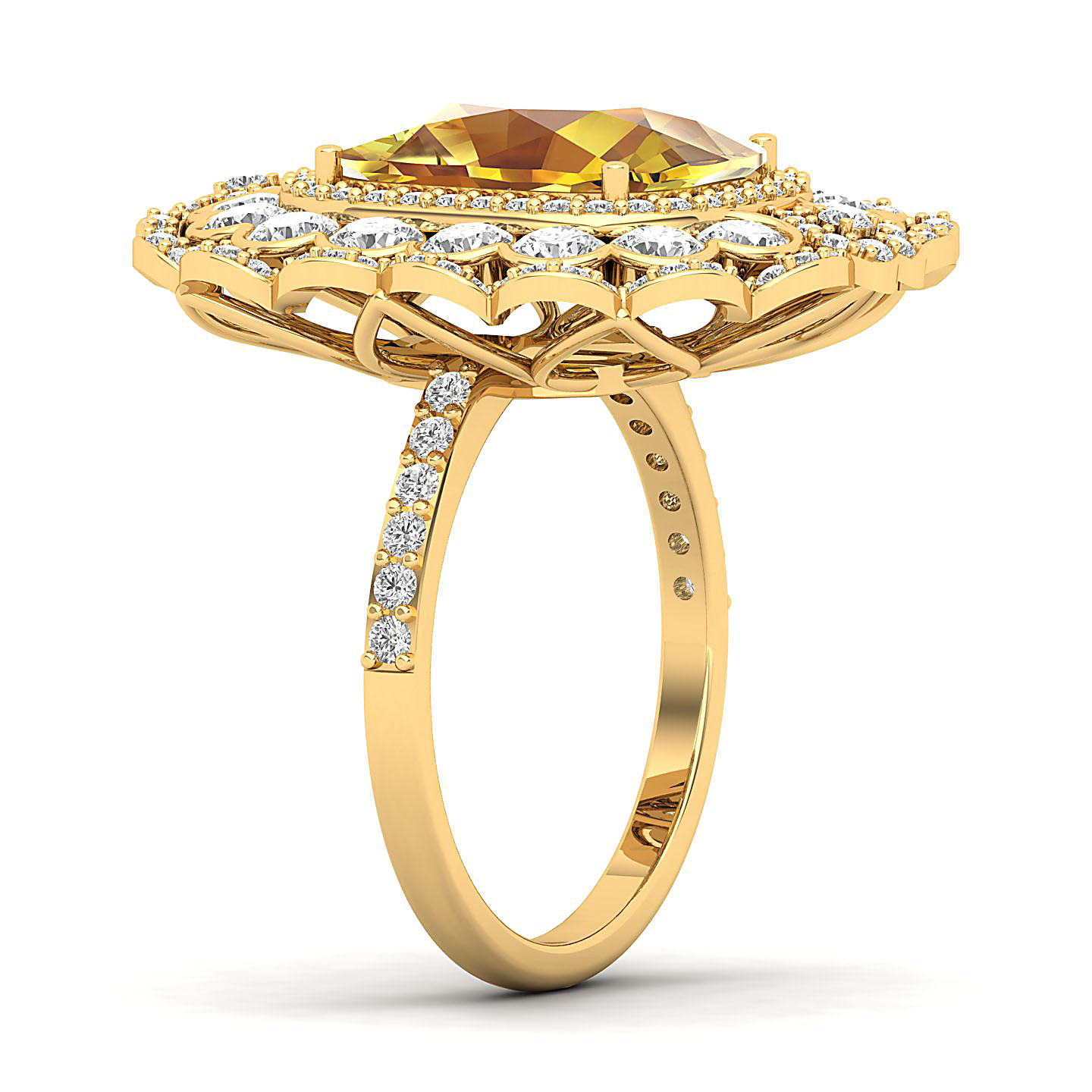 Heritage Legacy Cluster Yellow Sapphire Ring
