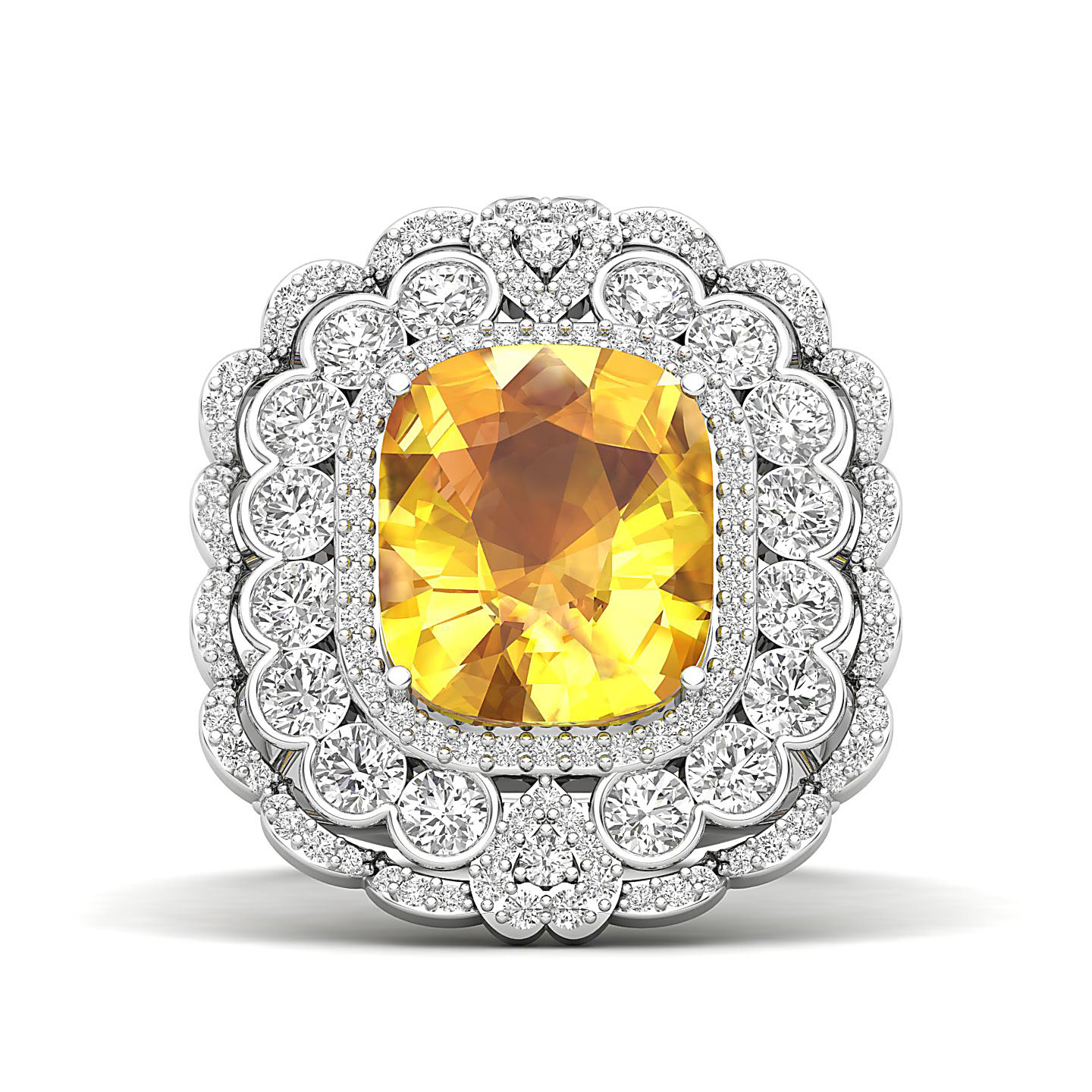 Heritage Legacy Cluster Yellow Sapphire Ring