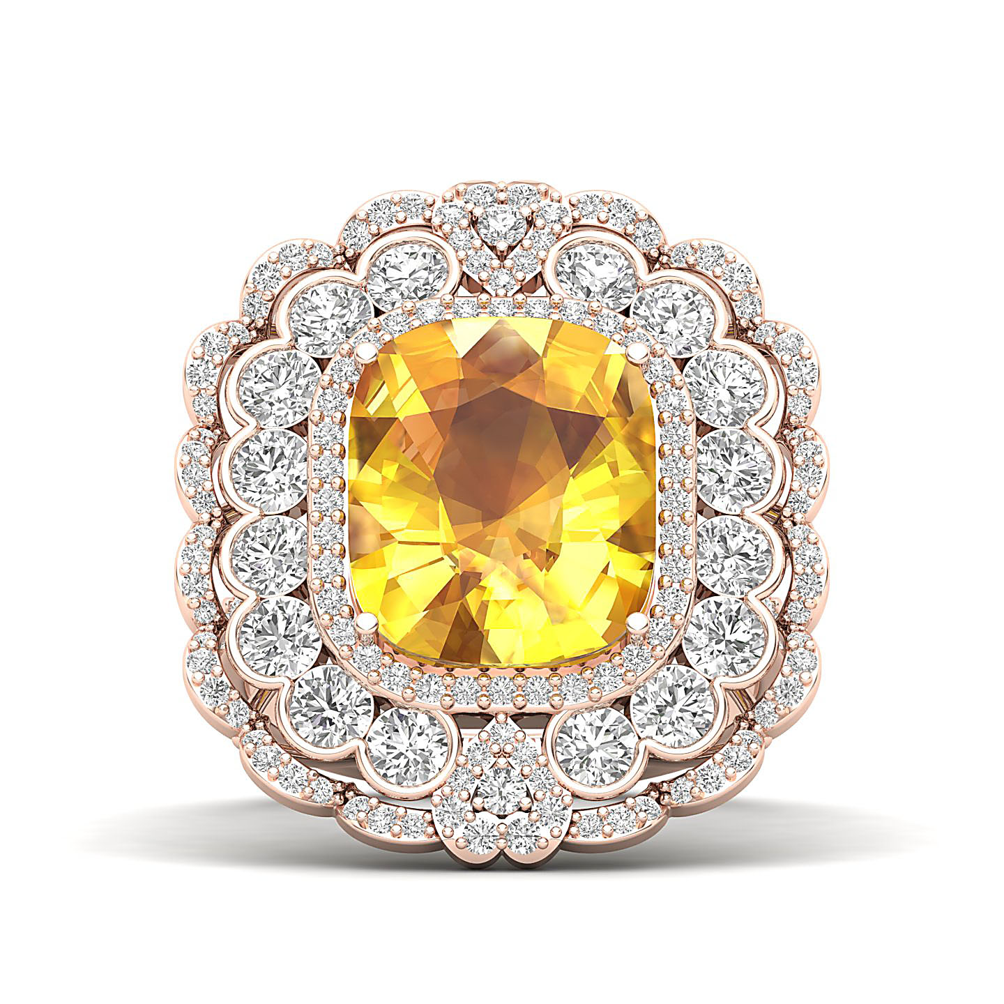 Heritage Legacy Cluster Yellow Sapphire Ring