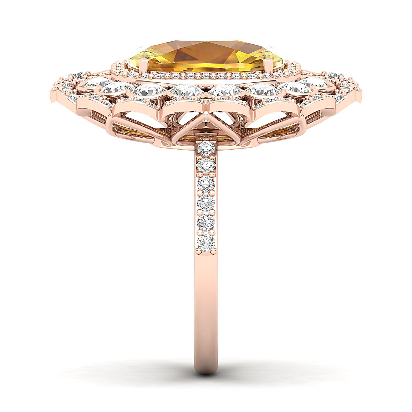 Heritage Legacy Cluster Yellow Sapphire Ring