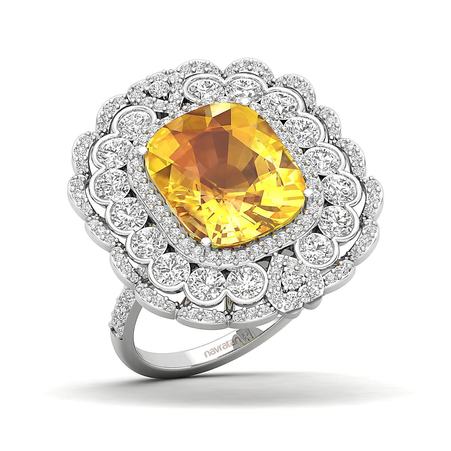 Heritage Legacy Cluster Yellow Sapphire Ring