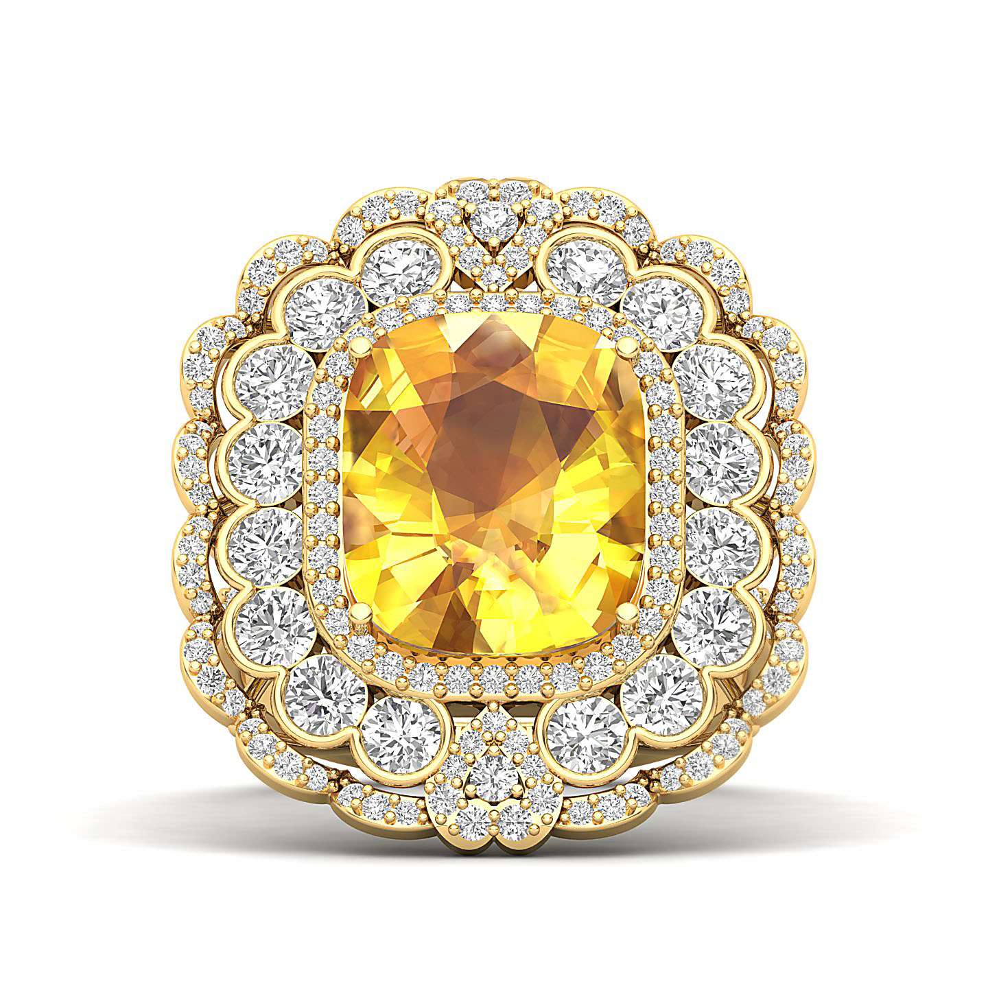 Heritage Legacy Cluster Yellow Sapphire Ring
