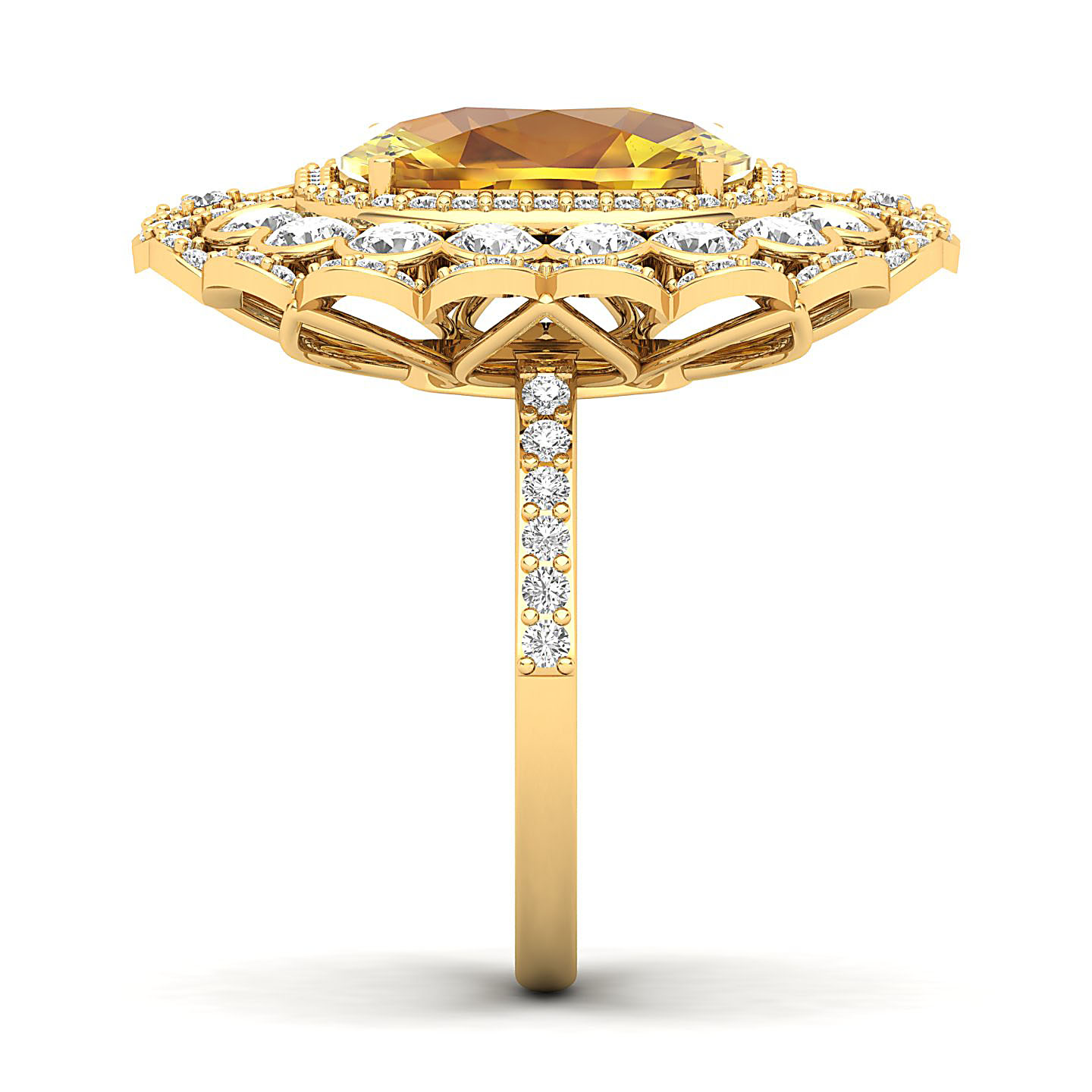 Heritage Legacy Cluster Yellow Sapphire Ring