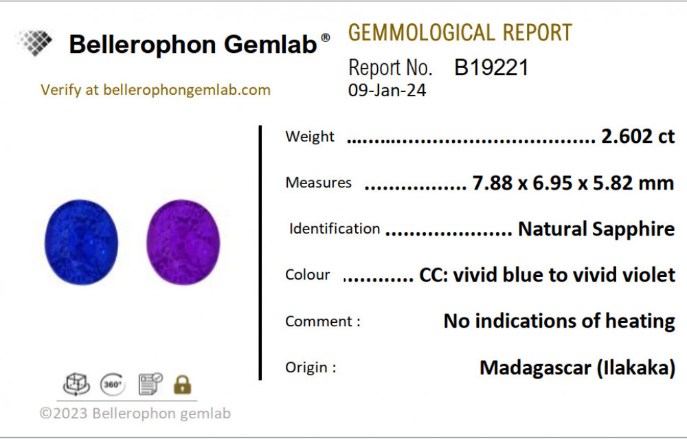 Color Change Sapphire - 2.63 Carat
