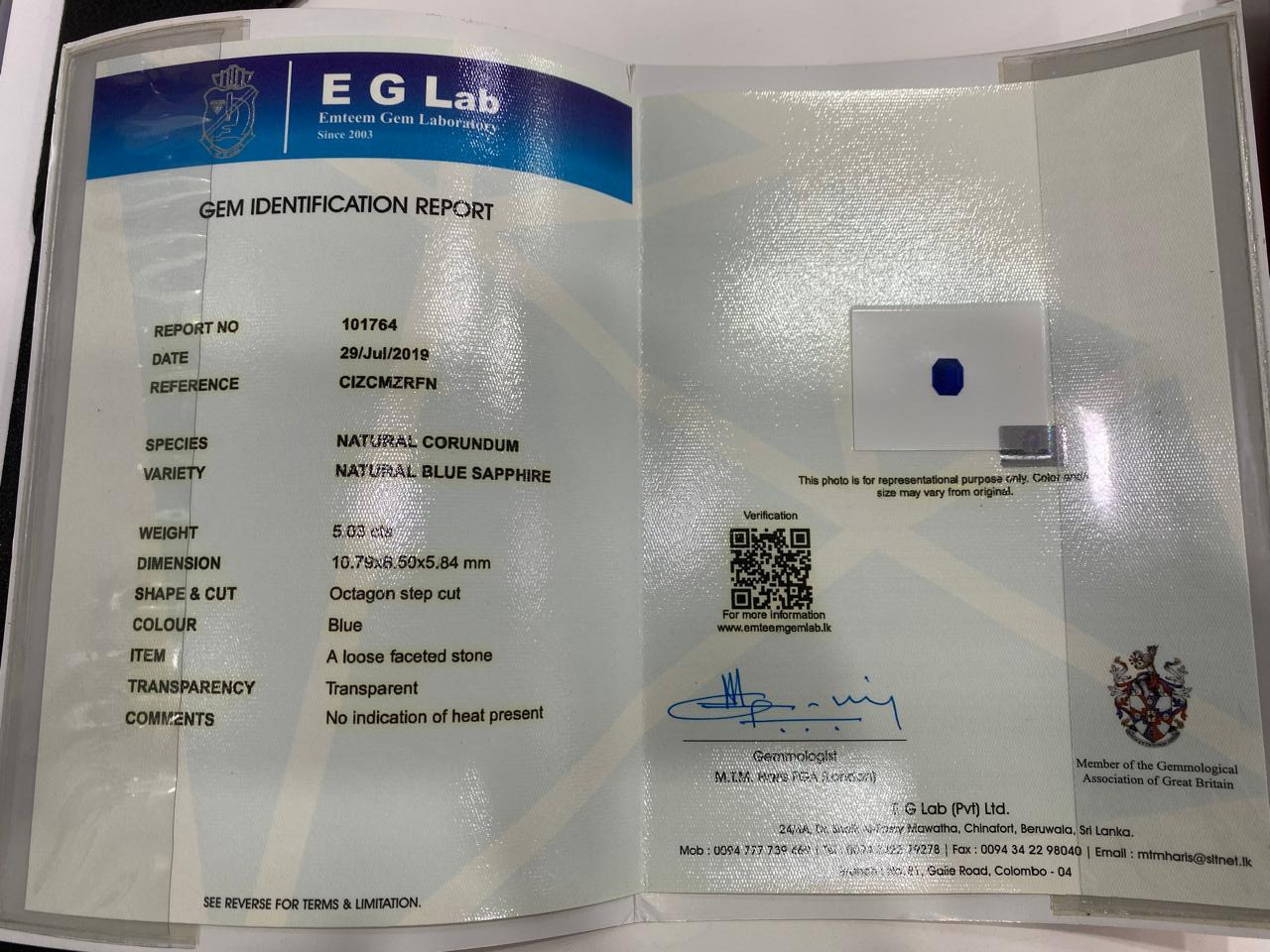 Blue Sapphire (Neelam) - 5.03 Carat
