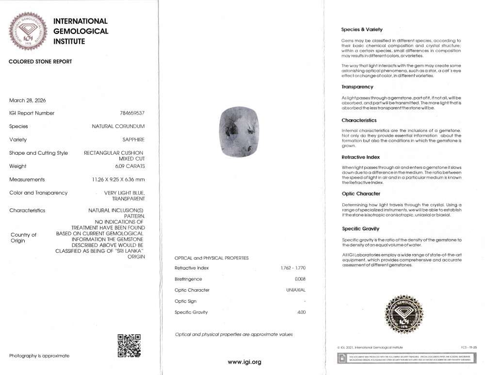 Blue Sapphire - 6.09 Carat