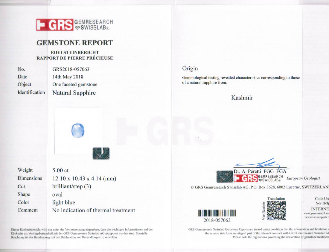 Kashmir Blue Sapphire - 5 Carat