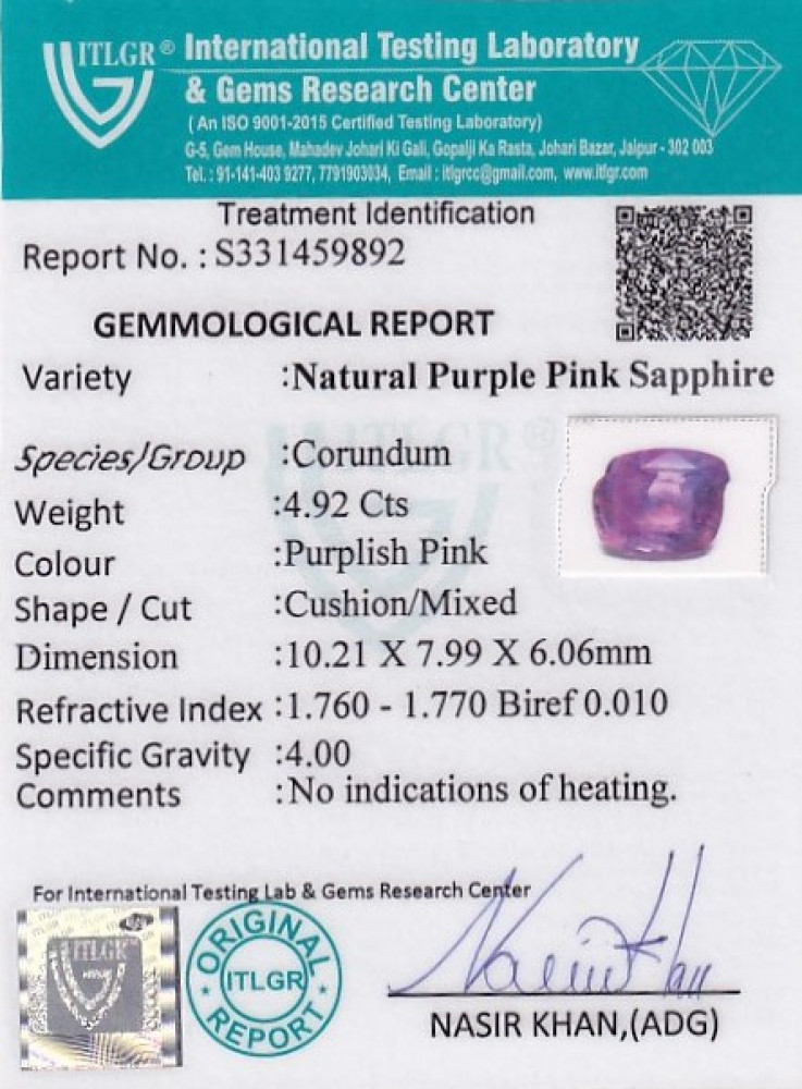 Khooni Blue Sapphire - 4.92 Carat