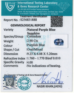 Khooni Blue Sapphire - 2.90 Carat