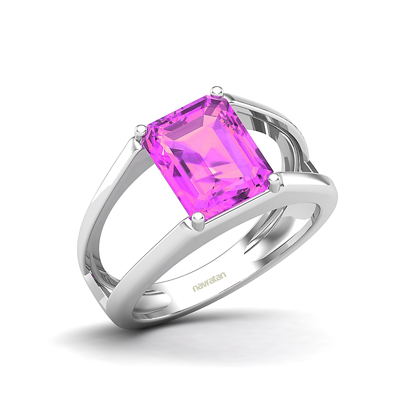 Minimalistic Wide Shank Pink sapphire ring
