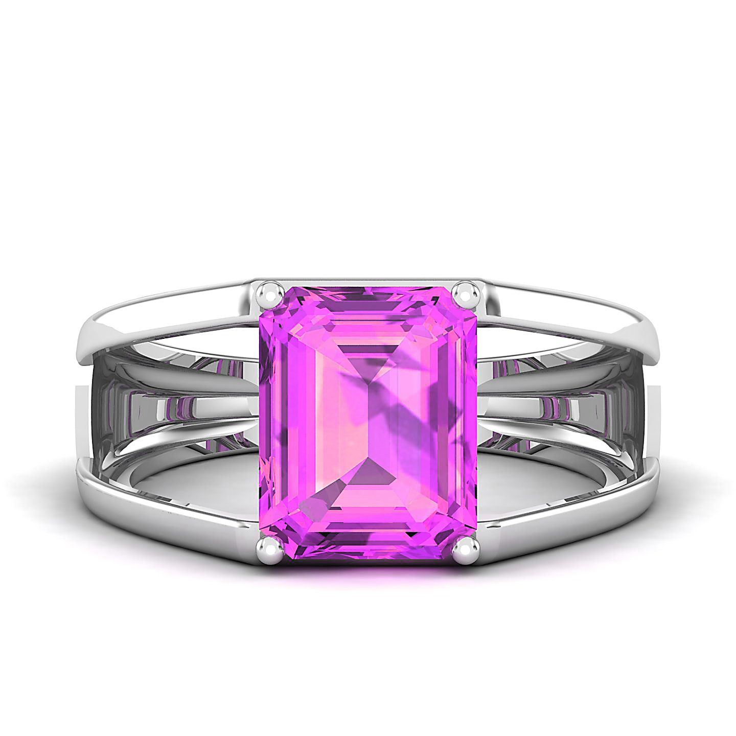 Minimalistic Wide Shank Pink sapphire ring