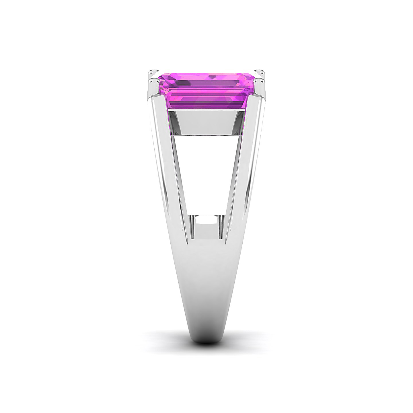 Minimalistic Wide Shank Pink sapphire ring