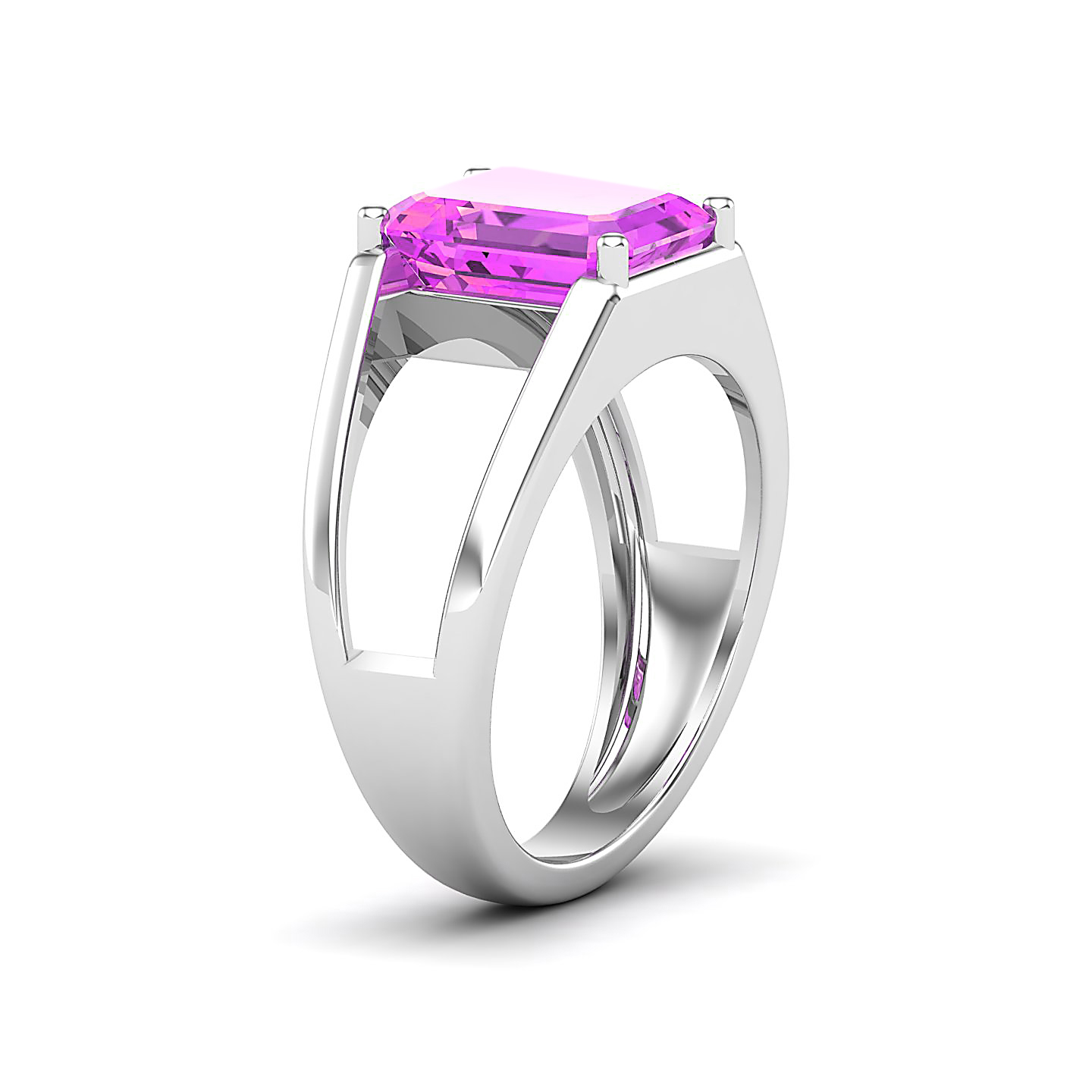 Minimalistic Wide Shank Pink sapphire ring