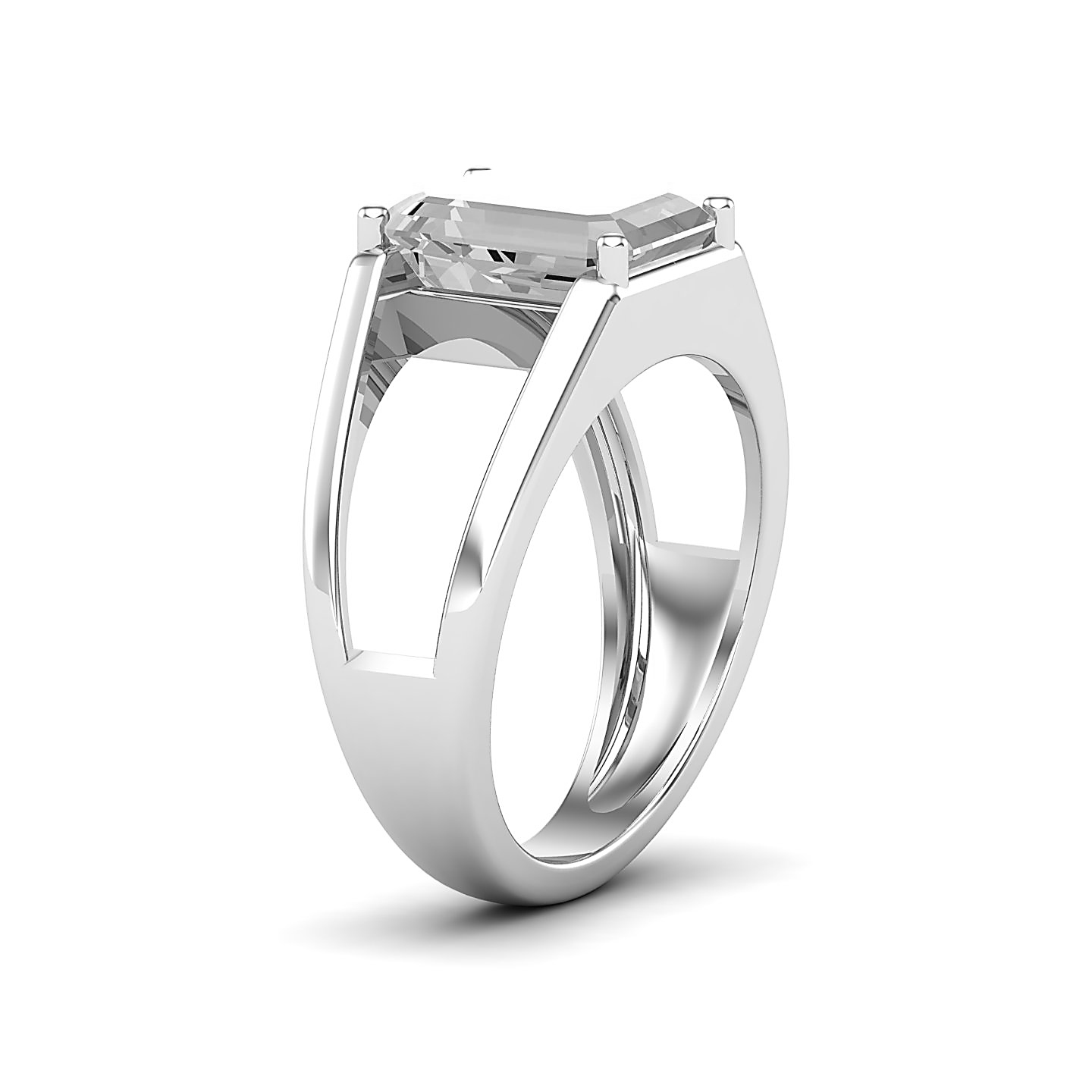 Minimalistic Wide Shank White sapphire ring
