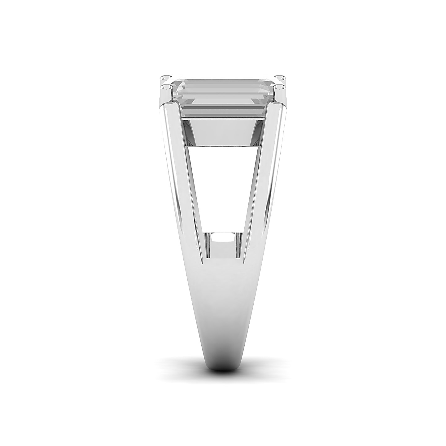 Minimalistic Wide Shank White sapphire ring