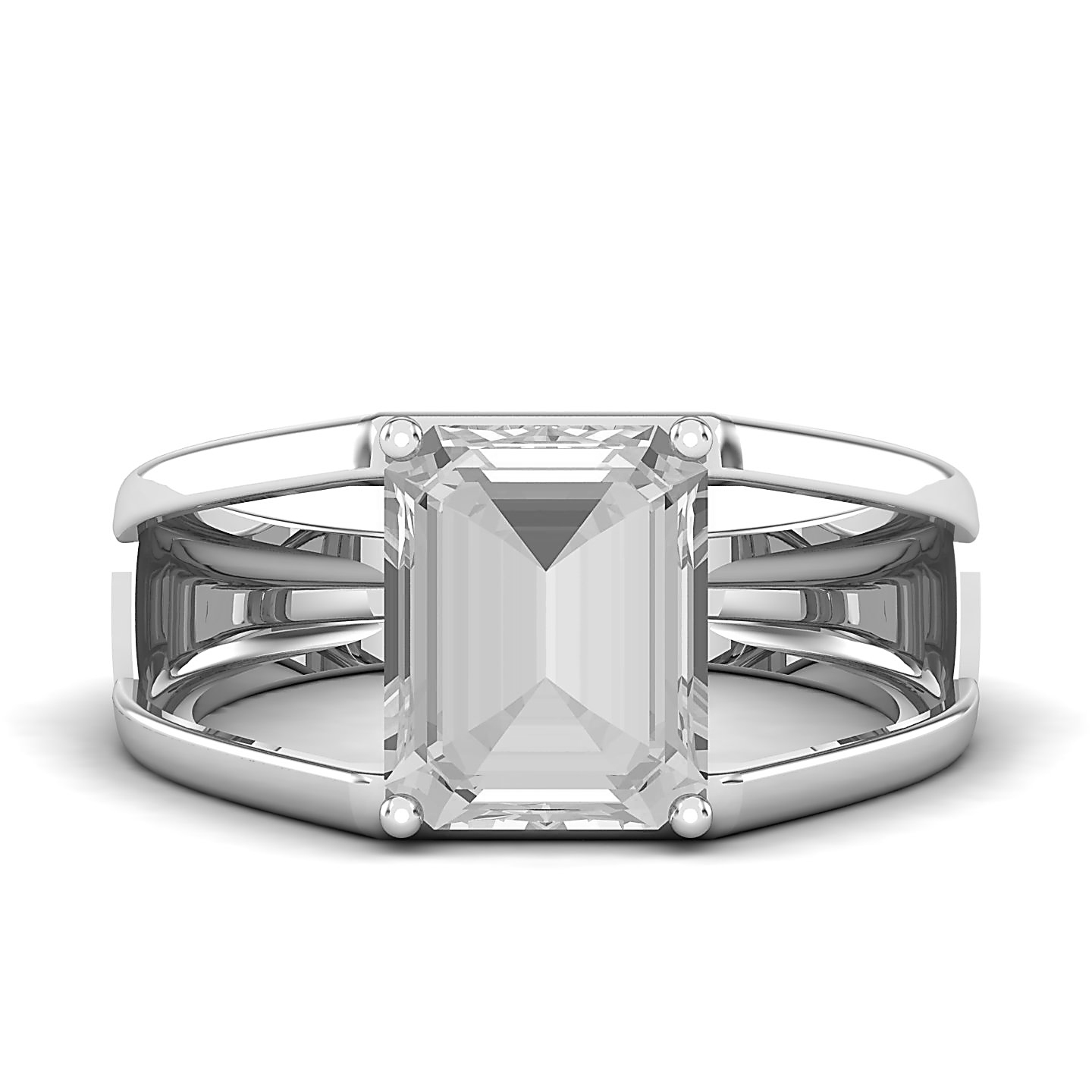 Minimalistic Wide Shank White sapphire ring