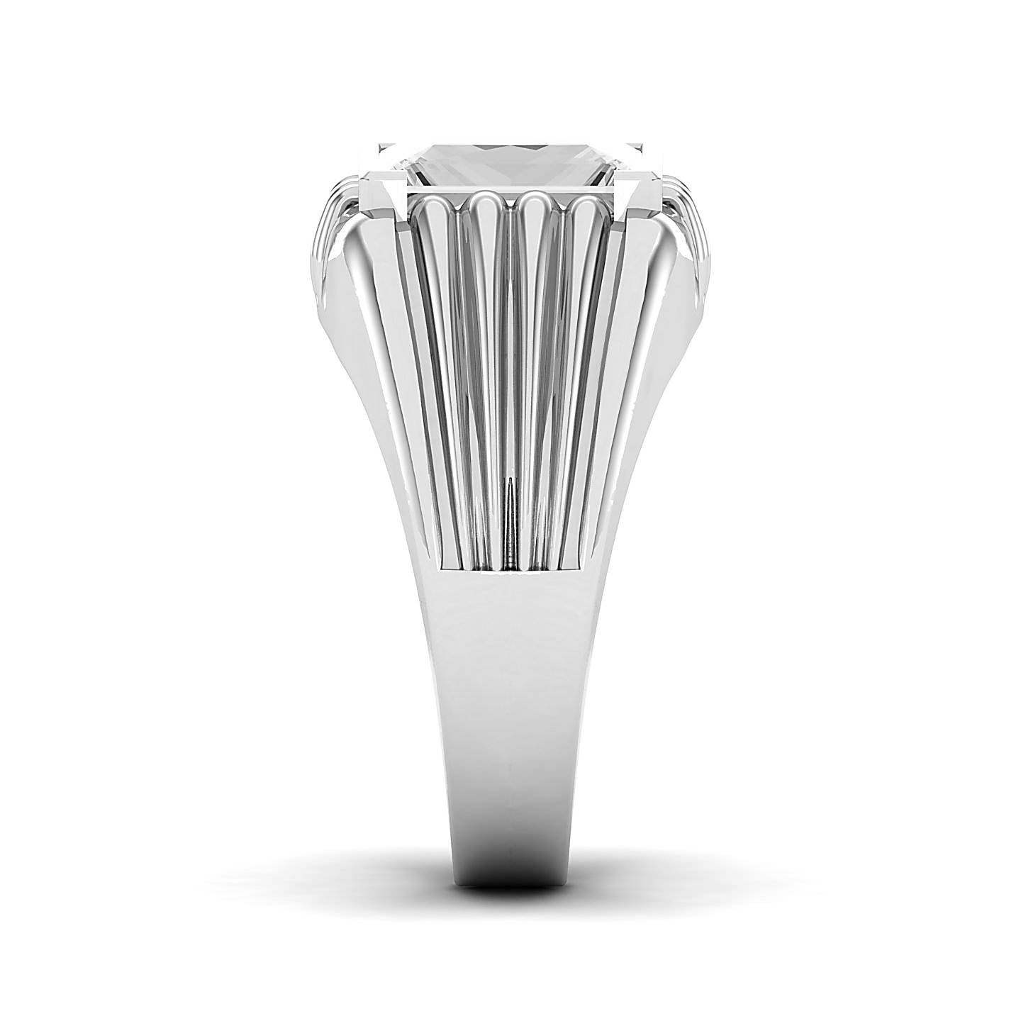 Modern Art Deco White sapphire ring