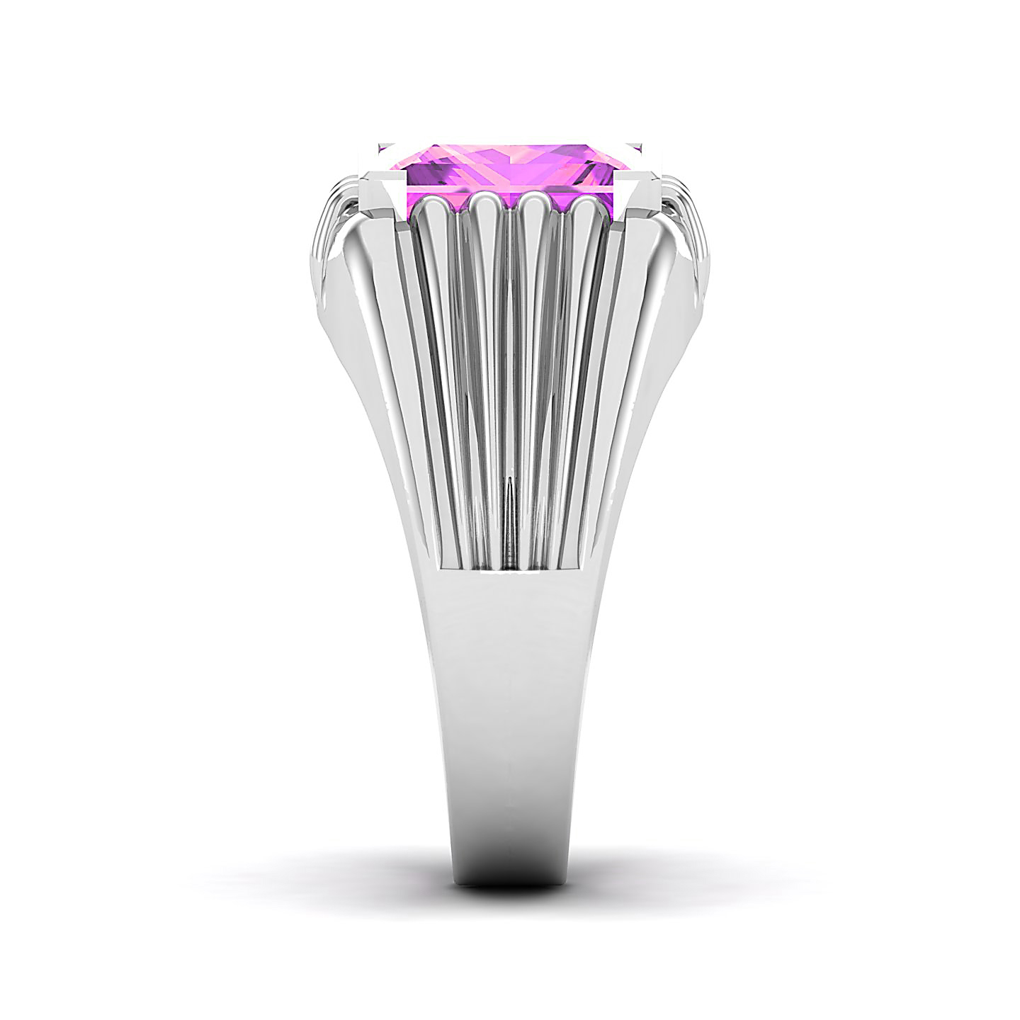 Modern Art Deco Pink sapphire ring