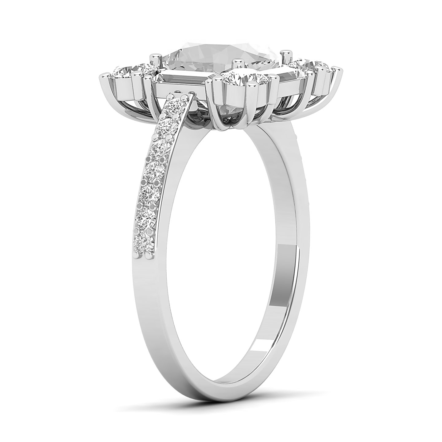 Modern Fusion Art Deco White Sapphire Ring