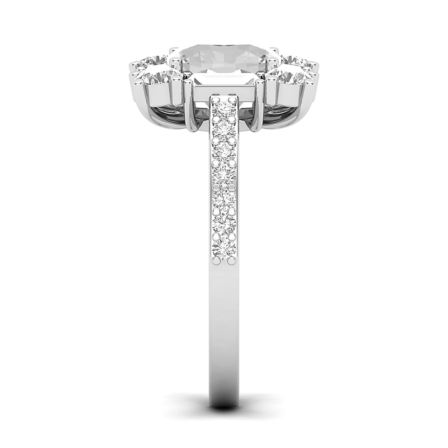 Modern Fusion Art Deco White Sapphire Ring