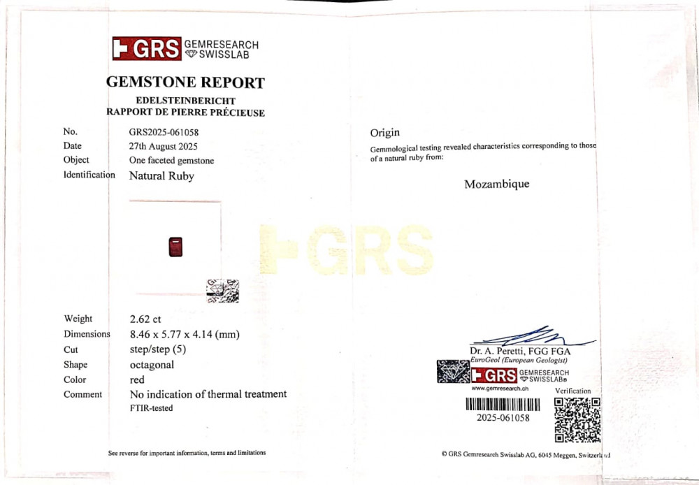 Mozambique Natural Ruby -  2.62 Carat