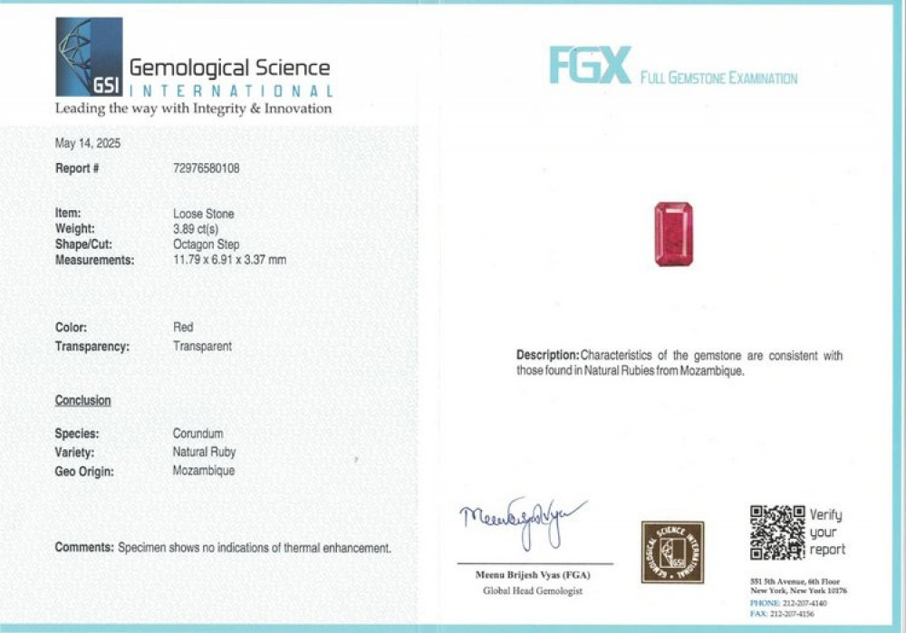 Mozambique Natural Ruby - 3.89 Carat