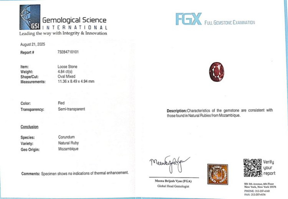 Mozambique Natural Ruby - 4.84 Carat