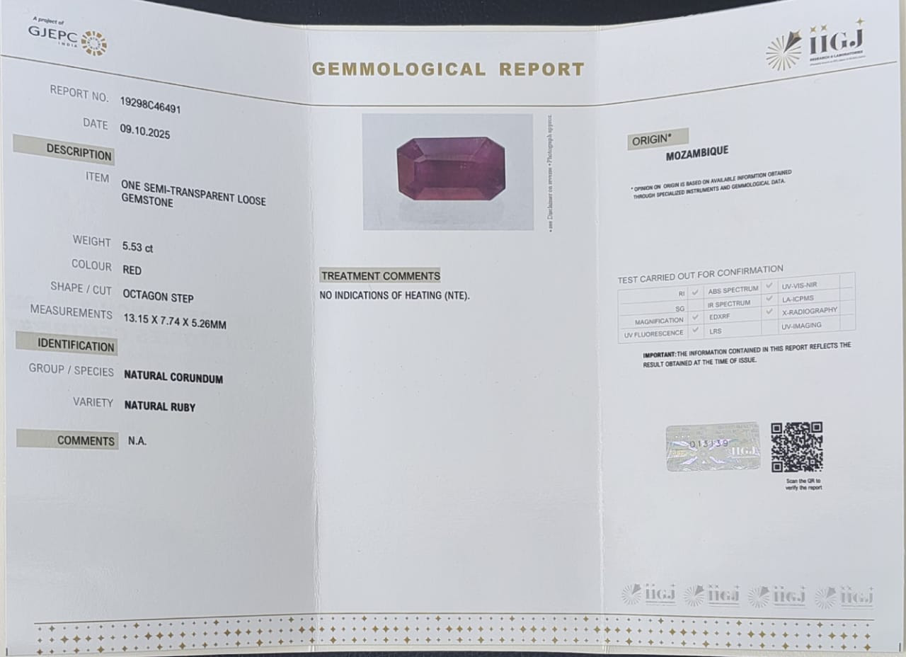 Mozambique Natural Ruby - 5.53 Carat