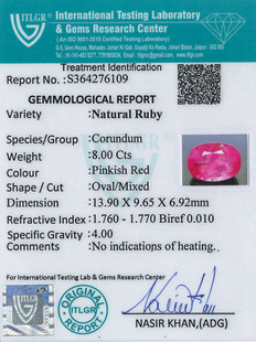 Natural Burma Ruby - 7.82 Carat