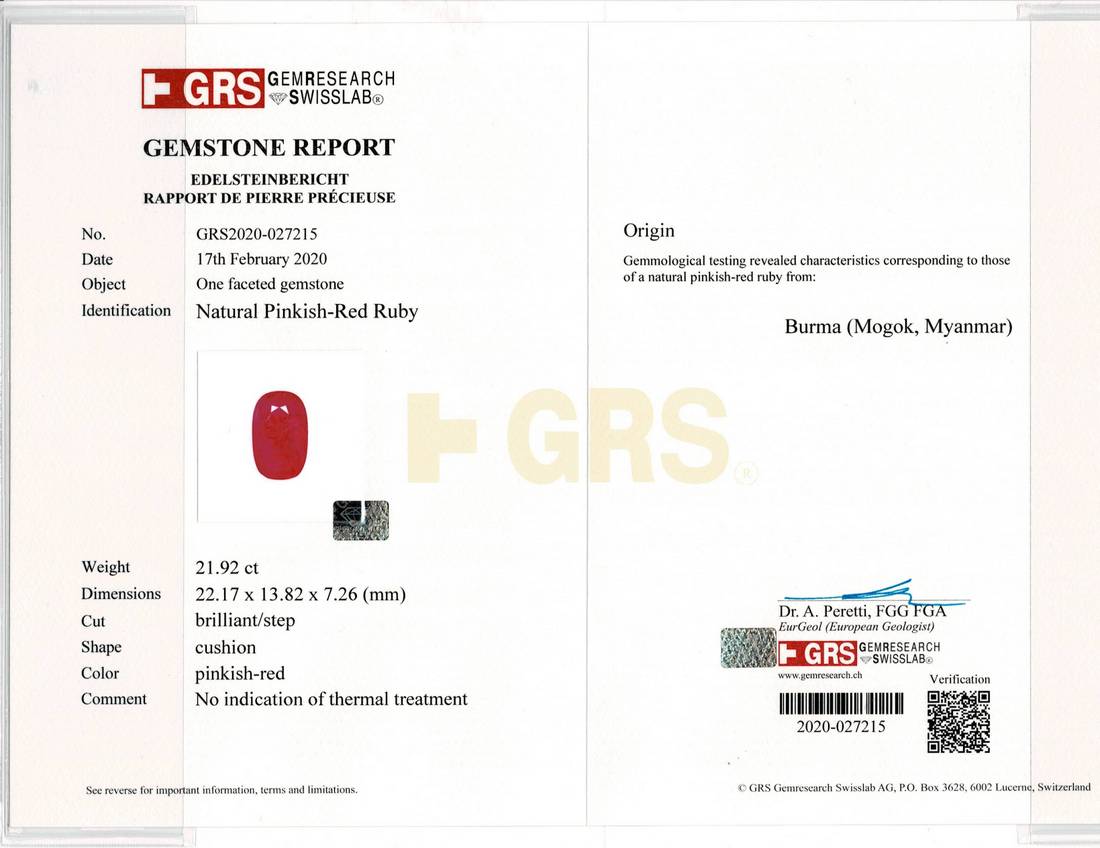 Natural Ruby - 21.92 Carat